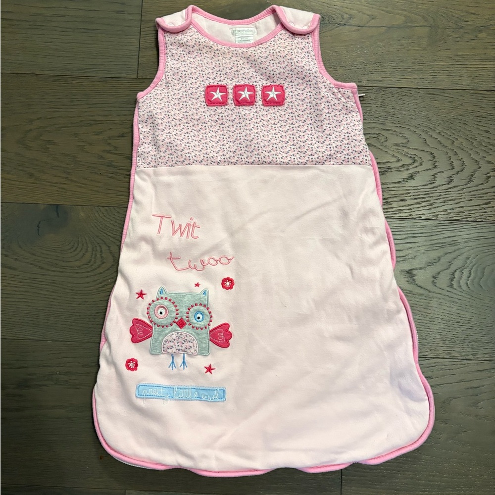 Pitter Patter pink baby girl warm sleep sack 6-12M EUC
